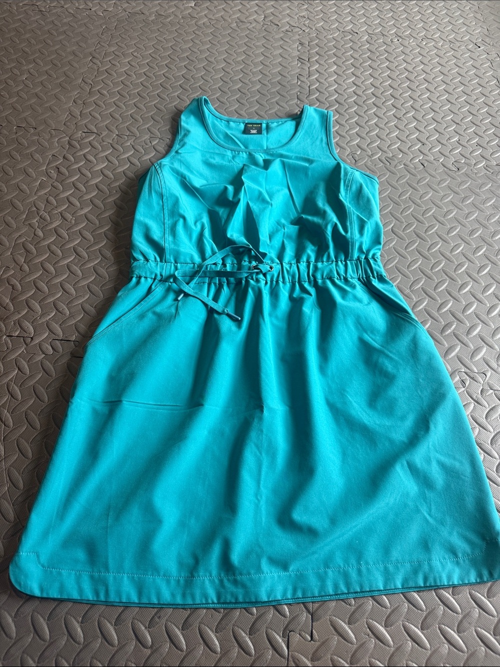 tek gear Girls Teal Sleeveless Drawstring Waist Dress